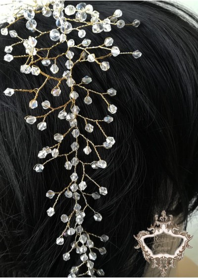Украса за коса за сватбена прическа Winter Sun -30 см